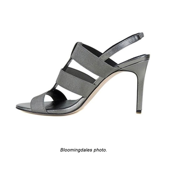 TAHARI Metallic Stretch Slingback Sandal 3.8" heel - Picture 1 of 6